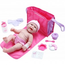 La Newborn 13" Life-Like All-Vinyl Baby Doll Diaper Bag and Accessory Gift Set   553962914